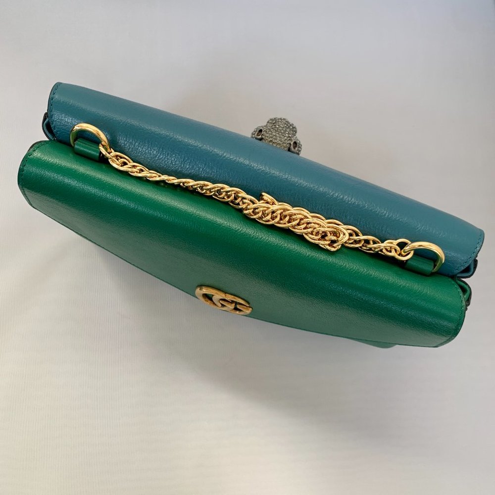 Gucci Thiara Double Envelope Shoulder Bag in Green NEW NEVER WORN W DUSTBAG - Picture 8 of 16